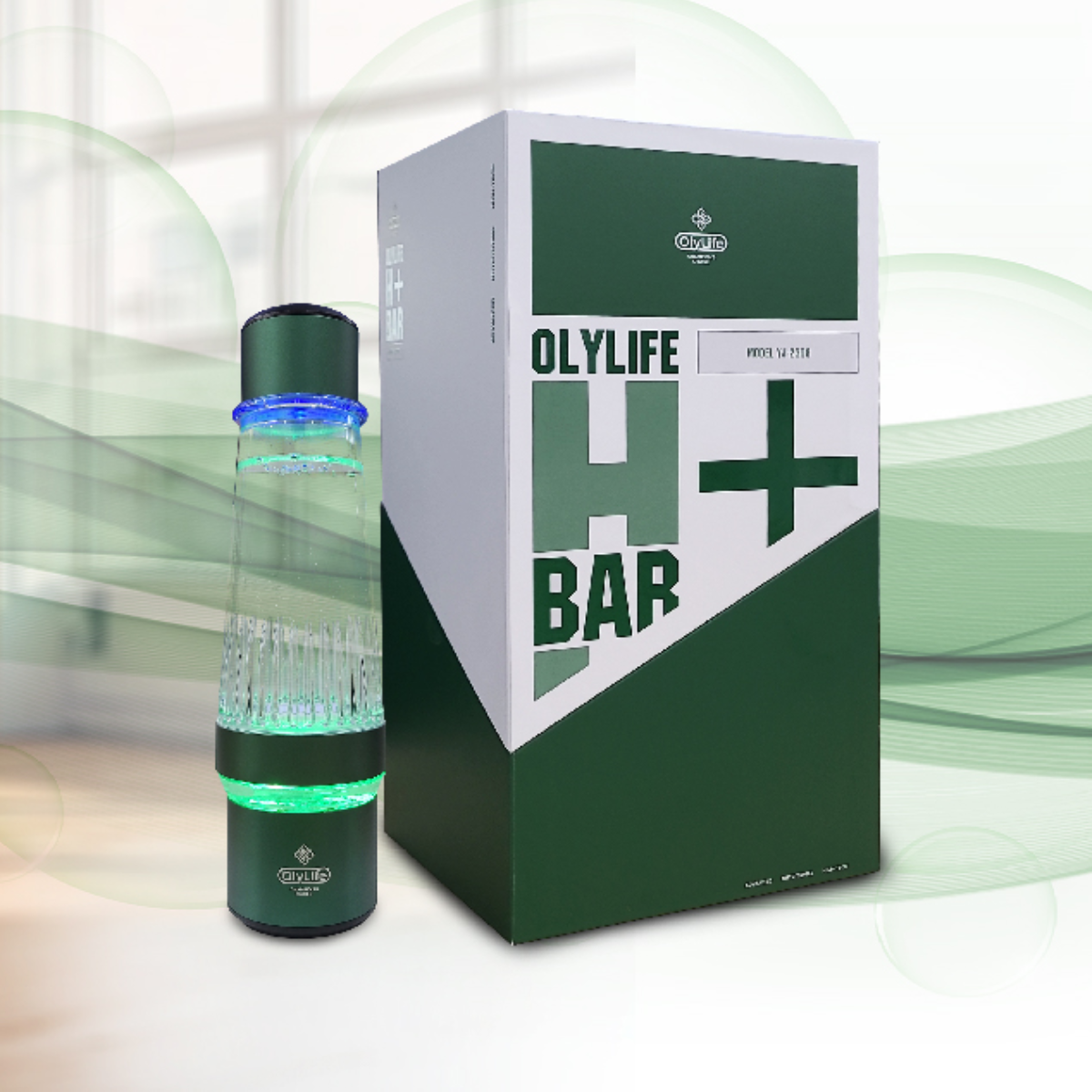 OlyLife H+ Bar molecular hydrogen infuser water bottle