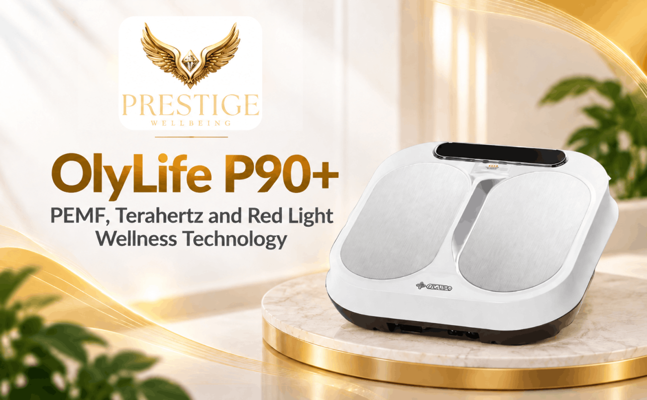 OlyLife P90+ wellness device at Prestige Wellbeing